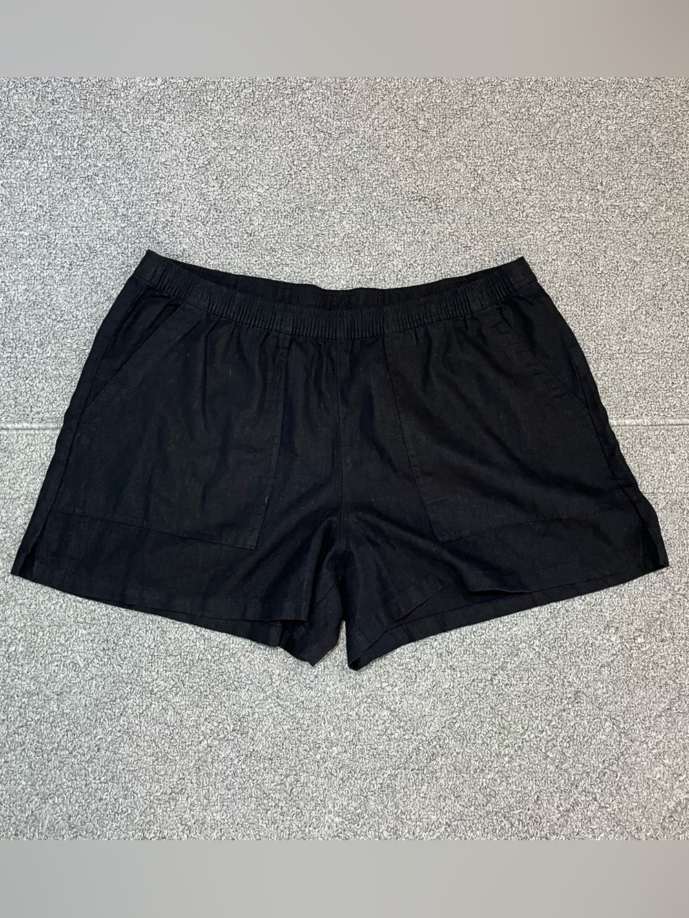 Universal Thread Linen Shorts Womens Size Large Black Elastic Waist Pockets